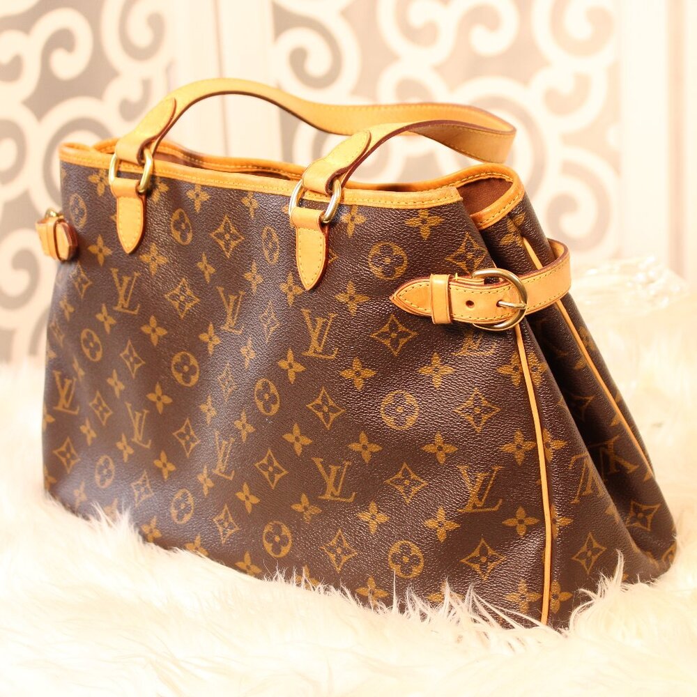 Louis Vuitton Monogram Batignolles Horizontal Tote Bag, Brown w/ Leather Accents